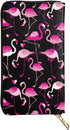 YISHOW Pink Flamingos Wallet Slim Thin Leather Purse Wallet With Zip Around Clutch Casual Handbag For Phone Key Credit Cards...