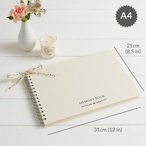 ANGEL & DOVE Funeral Guest Book & 2 Signs Set - Ivory, 12 x 8 - Create a Beautiful Memory Table at a Memorial or Celebration of Life...