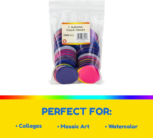 Hygloss Products Bleeding Tissue Paper Circles 2-Inch, 20 Colors, Arts & Crafts, DIY Projects, Scrapbooking, Greeting Cards, 2400 Pieces...