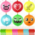 30 Pcs Pixelated Punch Balloons Colorful Latex Punch Ball Miner Video Game Party Favors Bounce Balloons with Rubber Band Handle for Birthday Party...