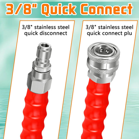 Boltigen Pressure Washer Swivel Adapter Set, M22-14mm to 3/8'' Quick Connect Kit, Disconnect Swivel for Power Washer Hose, 360 Degree Swivel, 5000...