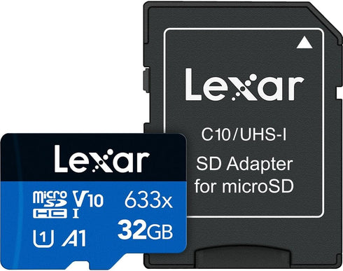 Lexar 32GB (2-Pack) High-Performance 633x micro SD Card w/ SD Adapter, UHS-I, C10, U1, A1, Full-HD & 4K Video, Up To 100MB/s Read, for Smartphones...