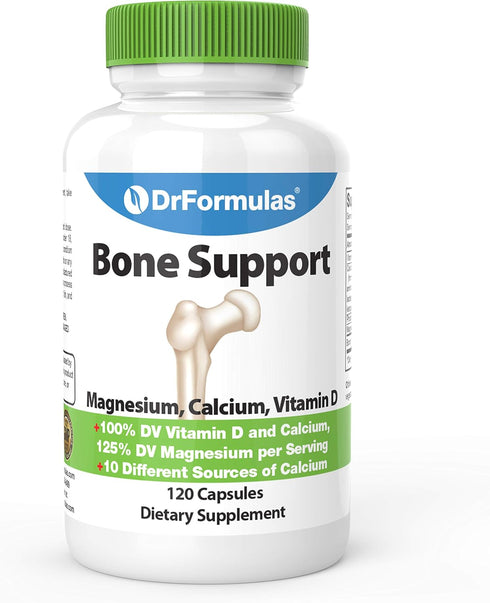 DrFormulas Bone Support 100% DV 1000mg Calcium Supplement Carbonate, Citrate, Gluconate, (not d-glucarate) Chloride with Vitamin D, Magnesium and ...