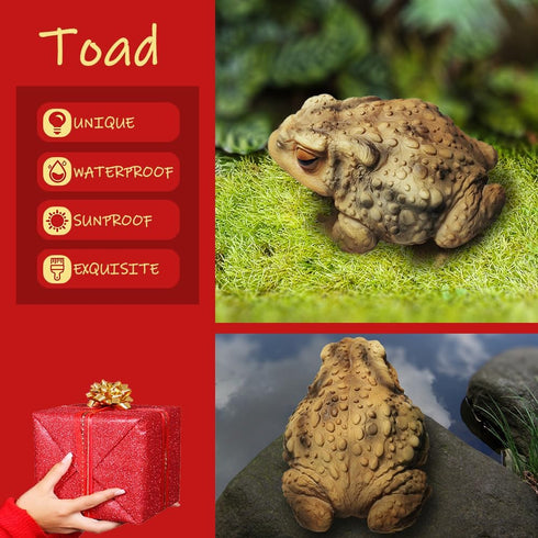 Frog Toad Sculptures Garden Statues Yard Art Resin Decorations Outdoor Garden Decor...