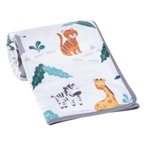 Bedtime Originals Mighty Jungle Animals White Fleece Baby Blanket (283034P)...