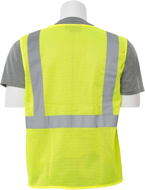 ERB Delta Plus S363P Class 2 Zipper Mesh Vest with Pockets - Hi Viz Lime / 5XL (WEL61653HL5X)...