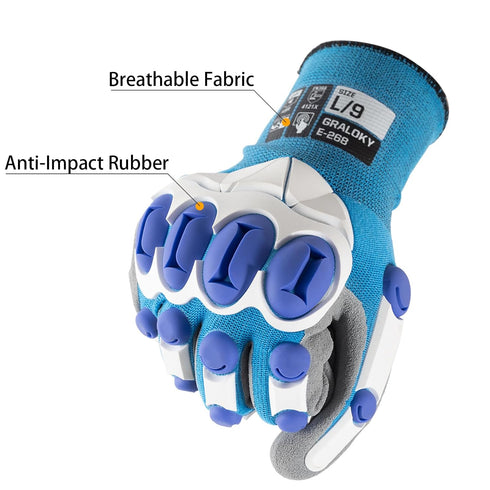 Safety Work Gloves Men Women, Impact Gloves with TPR Protection, Cut Resistant Gloves with Anti-Slip Nitrile Palm,Touch Screen Mechanic Heavy Duty...
