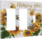 Rustic Wooden Sunflower Bee Oil Painting 3-Gang WallPlate Decorative Combination Single Toggle/Double Decorator Rocker Outlet Wall Switchplate Ele...