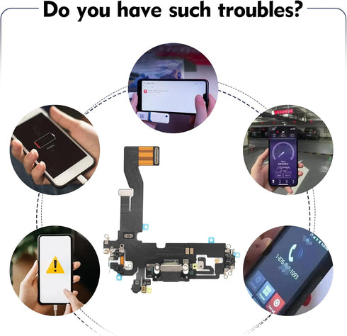 Charging Port Replacement for iPhone 12 USB Dock Connector Flex Cable Microphone Replacement for iPhone 12 Pro with Tools(6.1")...