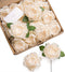 Ling's Moment Flowers 16pcs Cream Blooming Peonies Artificial Flowers with Stem, Artificial Peony Flowers for DIY Wedding Decorations Centerpieces...