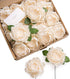 Ling's Moment Flowers 16pcs Cream Blooming Peonies Artificial Flowers with Stem, Artificial Peony Flowers for DIY Wedding Decorations Centerpieces...