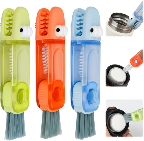 Cup Lid Gap Cleaning Brush, 3 in 1 Multifunctional Insulation Bottle Cleaning Tools Silicone Gap Cup Rim Brush for Bottle Gap Tight Spaces Cup Hom...