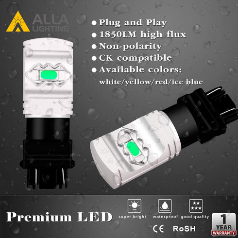 Alla Lighting 3800lm T25 3156 3157 Ice Blue LED Bulbs Xtreme Super Bright 3457 3056 4114 3157 LED Bulb ETI 56-SMD 8000K LED 3157 Bulb for Cars Tru...