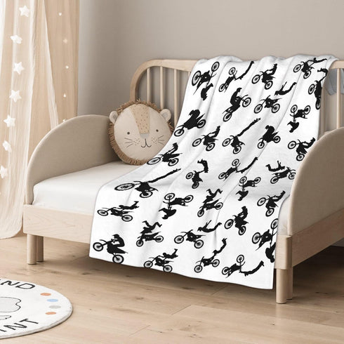 Motorcycles Dirt Bike Baby Blanket Gifts Super Soft Swaddle Newborn Cozy Baby Receiving Blanket Stroller Throw Blanket 40x30 in for Puppy...