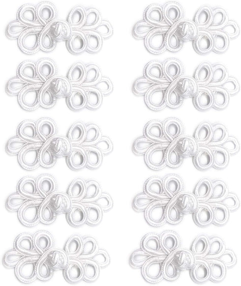 10 Pairs Chinese Knots Frog Buttons Closure Knots Sewing Buttons Fasteners for Cheongsam Tang Suit Scarf Cardigan Sweater Cloak Coats Costumes Out...