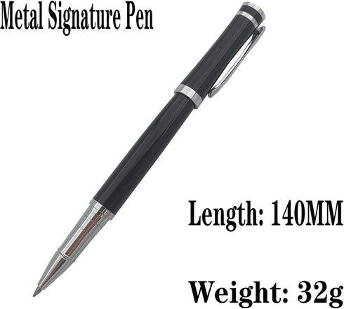 Metal Ballpoint Pen Business Signature Pen Gel Pen with Two Black Refills Nice Gift for Friends and Family (Black)......