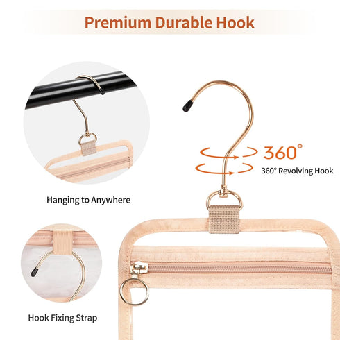CUBETASTIC Clear Toiletry Bag for Women, Small Travel Bag with 360° Hanging Hook Clear Makeup Bags for Travelling Portable Cosmetic Organizer Case...