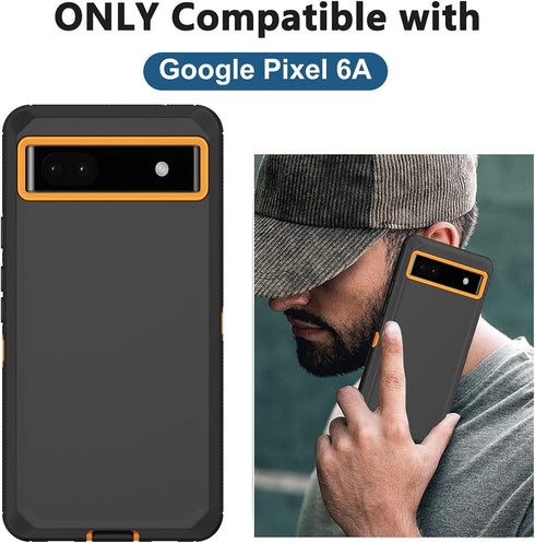 for Google Pixel 6A Case, with Built in Screen Protector Heavy Duty Drop Protection, Full Body Rugged Shockproof Dustproof Tough Protective Phone ...