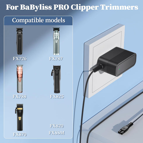 4.5V Charger for Babyliss Pro FX870 FX825 FX820 FX788 FX787 FX726 FXSSM Hair Trimmer AC/DC Power Adapter for BabylissPro FX Barberology Clippers T...