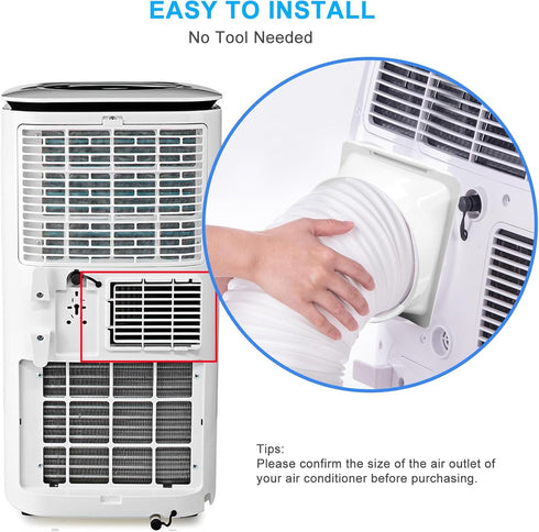Square to Round Coupler for Portable Air Conditioner with Square Air Outlet and 5.9"/6" Exhaust Hose, Mobile A/C and Exhaust Pipe Connector, AC Un...