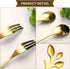 Stainless Steel Leaf Coffee Spoon and Appetizer Fork Tableware Dessert Spoon Mini Dessert Utensils Set Creative Demitasse Spoons and Forks for Sti...