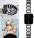 OULUCCI Compatible Apple Watch Bands For Women 2024-Series 10 42mm 41mm 40mm 38mm iwatch Series 9 8 7 6 SE 5 4 3 2 1 D-Shape Stainless Steel iWatc...