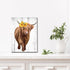 Sunflower Highland Cow Wall Art: Funny Farm Animal Canvas Picture Painting, Rustic Farmhouse Artwork Decor Bathroom Decoration, Cute Brown Cattle ...