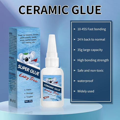 35g Ceramic Glue, Instant Clear Ceramic Super Glue for Porcelain and Pottery Repair, Waterproof, Fast Drying, Heat Resistant, Strong Adhesive for ...