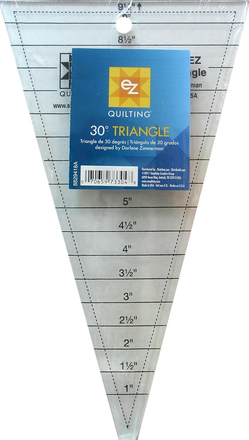 EZ Quilting 30 Degree Triangle Ruler, White...