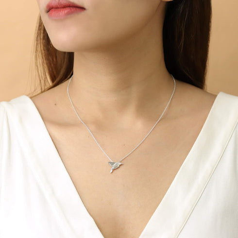 Boma Jewelry Sterling Silver Origami Bird Necklace, 16 inches...