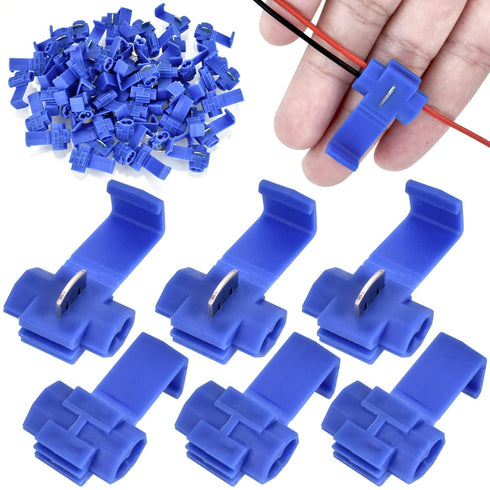 60Pcs Solderless Quick Splice Wire Connectors 18-14 AWG Splice Connector Snap Electrical Wire Connector Cold Pressed Insulated Electric Wire Splic...