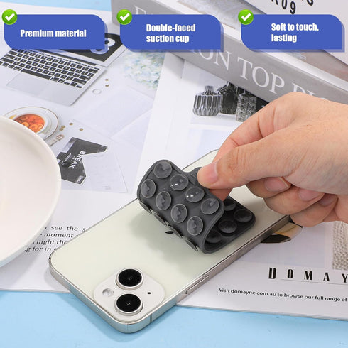 1pc Double-Faced Suction Cup Phone Mount, Silicone Suction Phone Case Sticky Phone Grip Hands-Free Silicone Phone Holder for iPhone & Android for ...