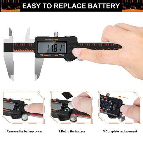 HARDELL Digital Caliper, 6 Inch Stainless Steel Caliper Measuring Tool with Large LCD Screen, Electronic Micrometer Caliper Digital Inch/Millimete...