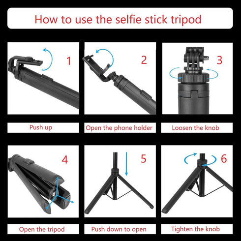 66" Selfie Stick Tripod for Cell Phone & Camera, All in 1 Expandable Phone Tripod with Remote Control and Rotate Phone Holder, Portable Tripod for...