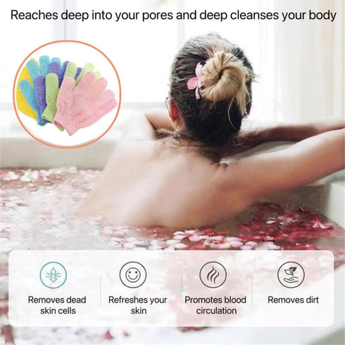 12 Pcs Exfoliating Bath Gloves,Deep Scrubbing Dead Skin Shower Gloves for Beauty Spa Massage Skin Shower Body Scrubber and Suitable for Men,Women...