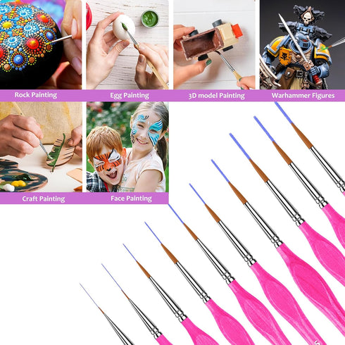 10PC Miniature Paint Brush for Fine Detailing, Mini Small Painting Brushes Set for Art, Crafts, Acrylic, Watercolor, Oil, Model, Face, Warhammer 4...