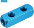 PATIKIL 2 Way 5 Port Air Manifold, 3 Pack G1/4 Inch Aluminum Air Hose Inline Manifold Block Splitter Pneumatic Air Hose Fitting, Blue...