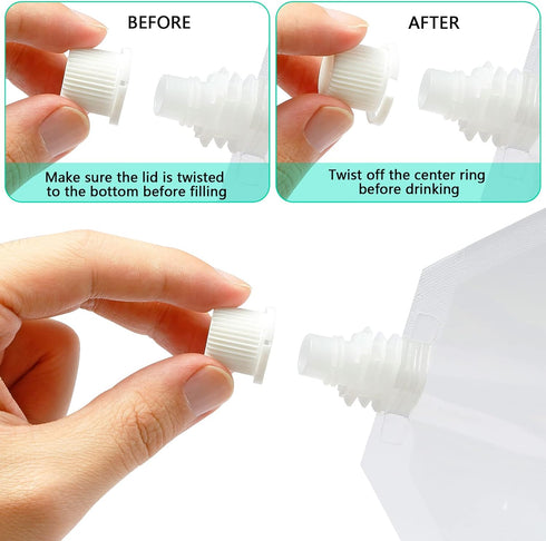 Liquor Plastic Flasks Concealable And Reusable Cruise Sneak Flask Drink Pouches Drinking bags with Funnel (8OZ-6PCS)...