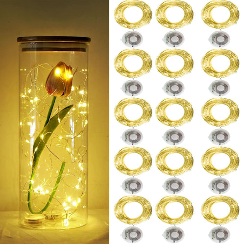 Twinkle Fairy Lights Battery Powered 3 Modes with Timer Firefly Lights 20 LED on 7.2feet Silvery Copper Wire for DIY Wedding Party Christmas Hallo...