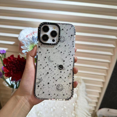 Case for iPhone 14 Plus, Cute Stars Cosmic Asteroid Moon Print Kawaii Design Girly Aesthetic Cartoon Pattern for Women Girls Teens Soft TPU Case,6...