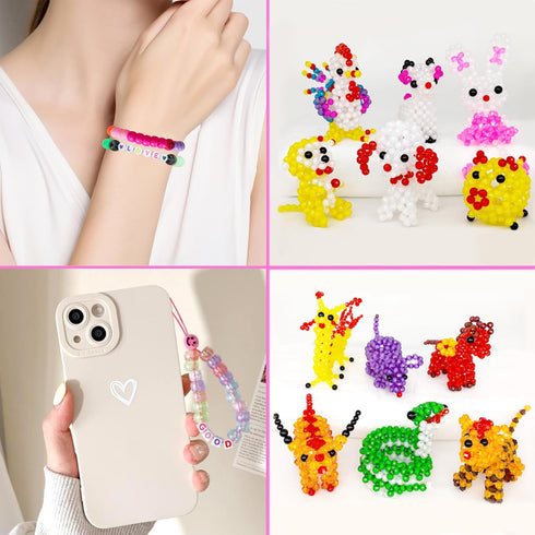 YMSDZHL 1000PCS Bracelet Making Kit, Friendship Jewelry Necklace Bracelet kit 24 Colors 9mm Pony Beads for Bracelet Making Beads, Letter Bead for ...