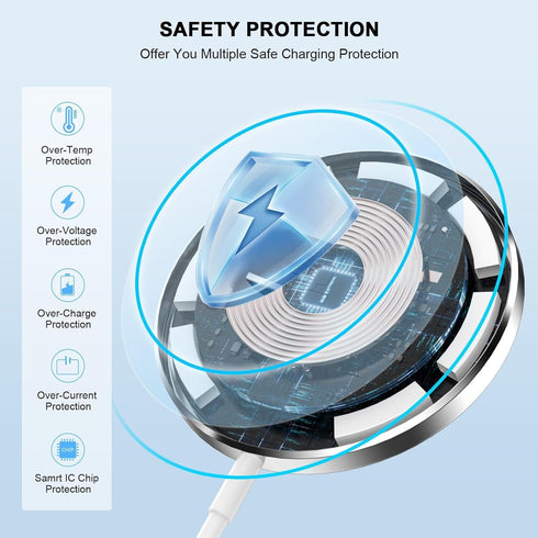 Wireless Charger,15W Wireless Charging Pad,Fast Mag-Safe Charger for iPhone 15 Pro Max/15 Pro/15/15 Plus/14/13/12 Series AirPods 3/2/Pro 2 Magnet ...