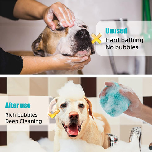 6Pcs Dog Bath Brush, Soft Silicone Pet Shampoo Massage Dispenser Grooming Shower Brush, Pet Finger Toothbrush, Nail Clippers and Nail File for Dog...