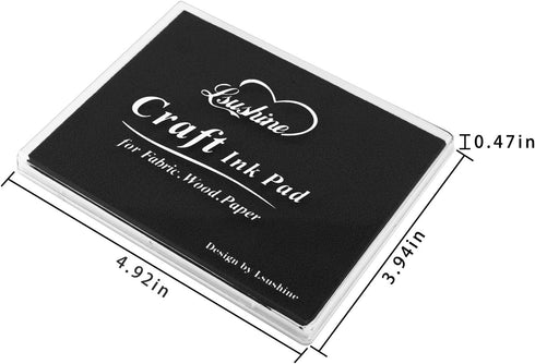 Lsushine Craft Ink Pad Stamps, DIY for Paper, Scrapbooking, Wood Fabric,Finger Ink Pads for Kids(Black-2)...