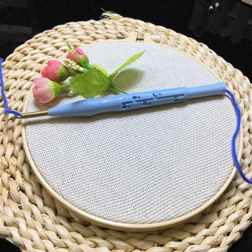 Punch Needle Embroidery DIY Strawberry Cross Stitch Hoop Craft Kits Handcraft Embroidery A, YSM-PD-75......