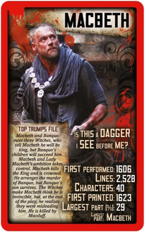 Top Trumps Card Game Shakespeare's Plays - Family Games for Kids and Adults - Learning Games - Kids Card Games for 2 Players and More - Kid War Ga...