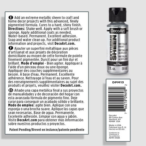 DecoArt 2 Ounce, Silver Extreme Sheen Paint, 2 oz...