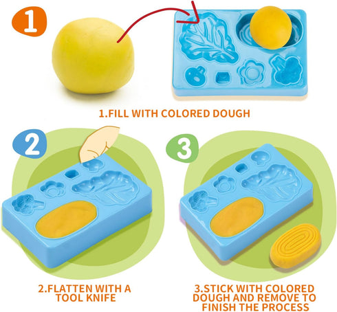 Sushi Play Food Playset Play Dough Sets for Kids Ages 4-8 Kitchen Creation Kit Toy with 5 Compound Colors Play Dough Sets for Kids Ages 2-4,Gift f...