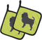 Caroline's Treasures BB3848PTHD Affenpinscher Checkerboard Green Pair of Pot Holders Kitchen Heat Resistant Pot Holders Sets Oven Hot Pads for Coo...