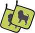 Caroline's Treasures BB3848PTHD Affenpinscher Checkerboard Green Pair of Pot Holders Kitchen Heat Resistant Pot Holders Sets Oven Hot Pads for Coo...